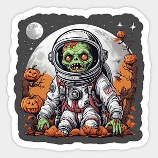 Zombie astronaut halloween design Sticker